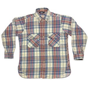 Vintage 90s Woolrich 100% Cotton Flannel Shirt Mens Large Plaid Button Up‎ EUC
